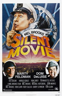Silent Movie Masterprint Poster featuring Mel Brooks, Marty Feldman, and Dom DeLuise from 1976, size 11x17.