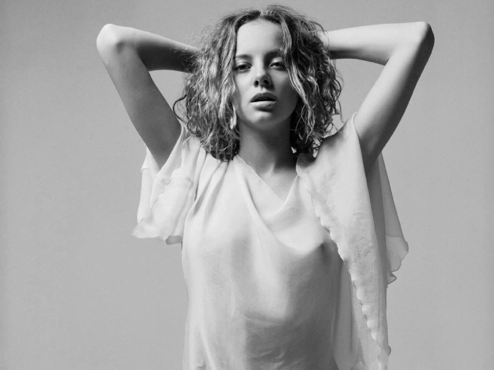 Bijou Phillips hands on head photo print, available in multiple sizes.