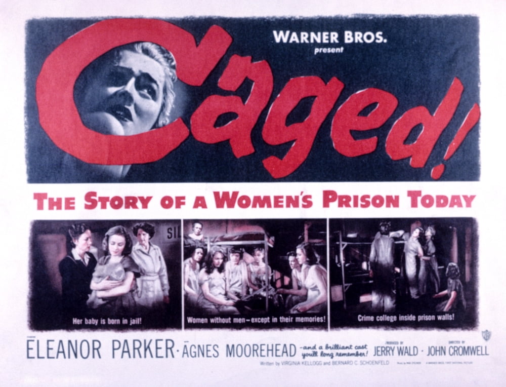Caged Movie Masterprint Poster featuring Eleanor Parker, Agnes Moorehead, and Hope Emerson from the 1950 film