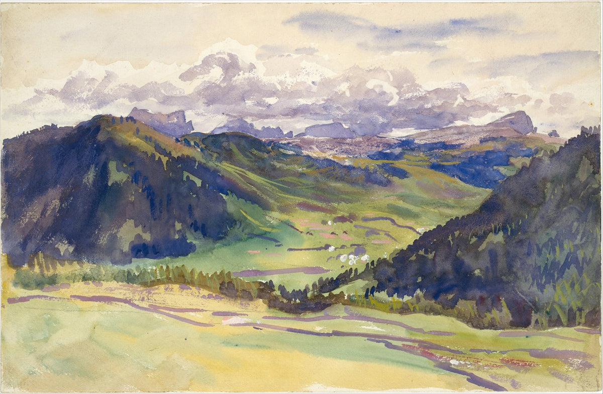 Open Valley Dolomites art print by John Singer Sargent showcasing stunning landscape.