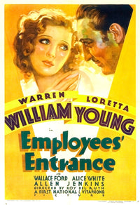 Employees' Entrance movie masterprint poster from 1933 featuring Loretta Young and Warren William.