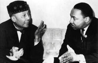 Martin Luther King Jr. speaking with Elijah Muhammad photo print