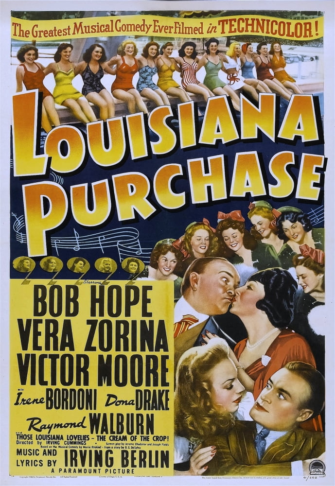 Louisiana Purchase movie poster print featuring Victor Moore and Bob Hope, 1941.