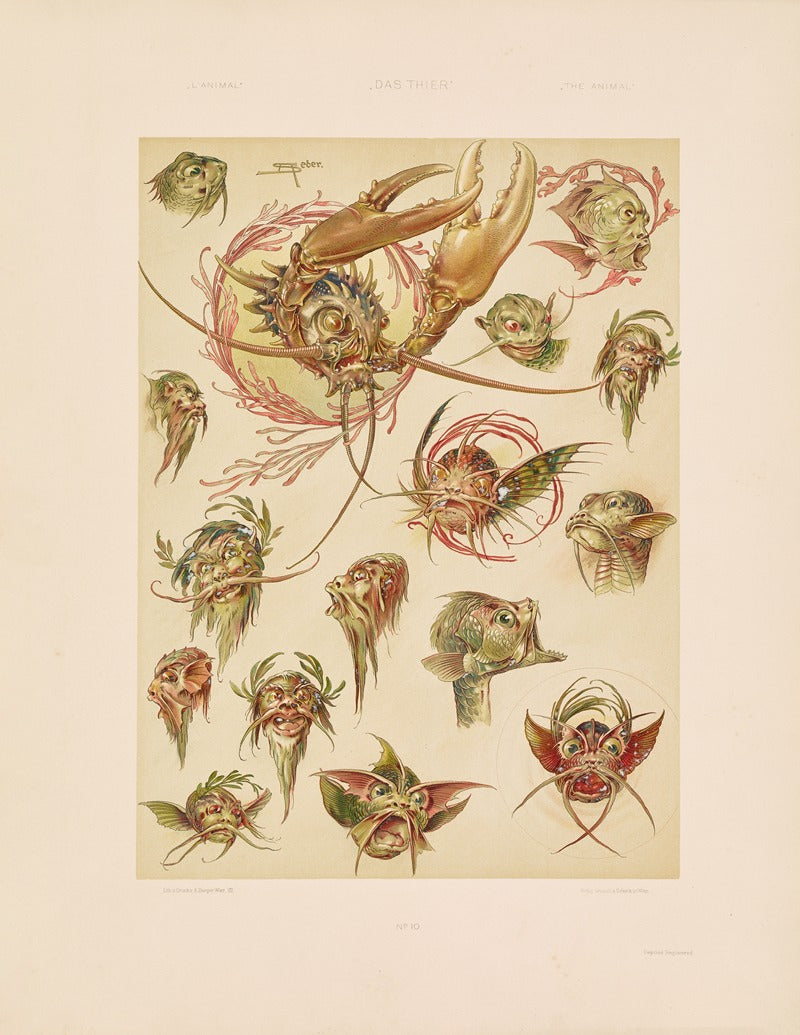 Das Thier in der Decorativen Kunst Plate 11 Poster Print by Anton Seder
