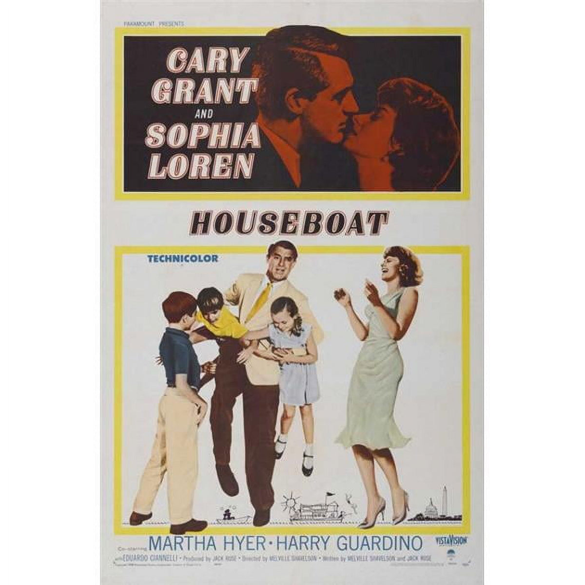 Houseboat Movie Poster Print showcasing classic film art.