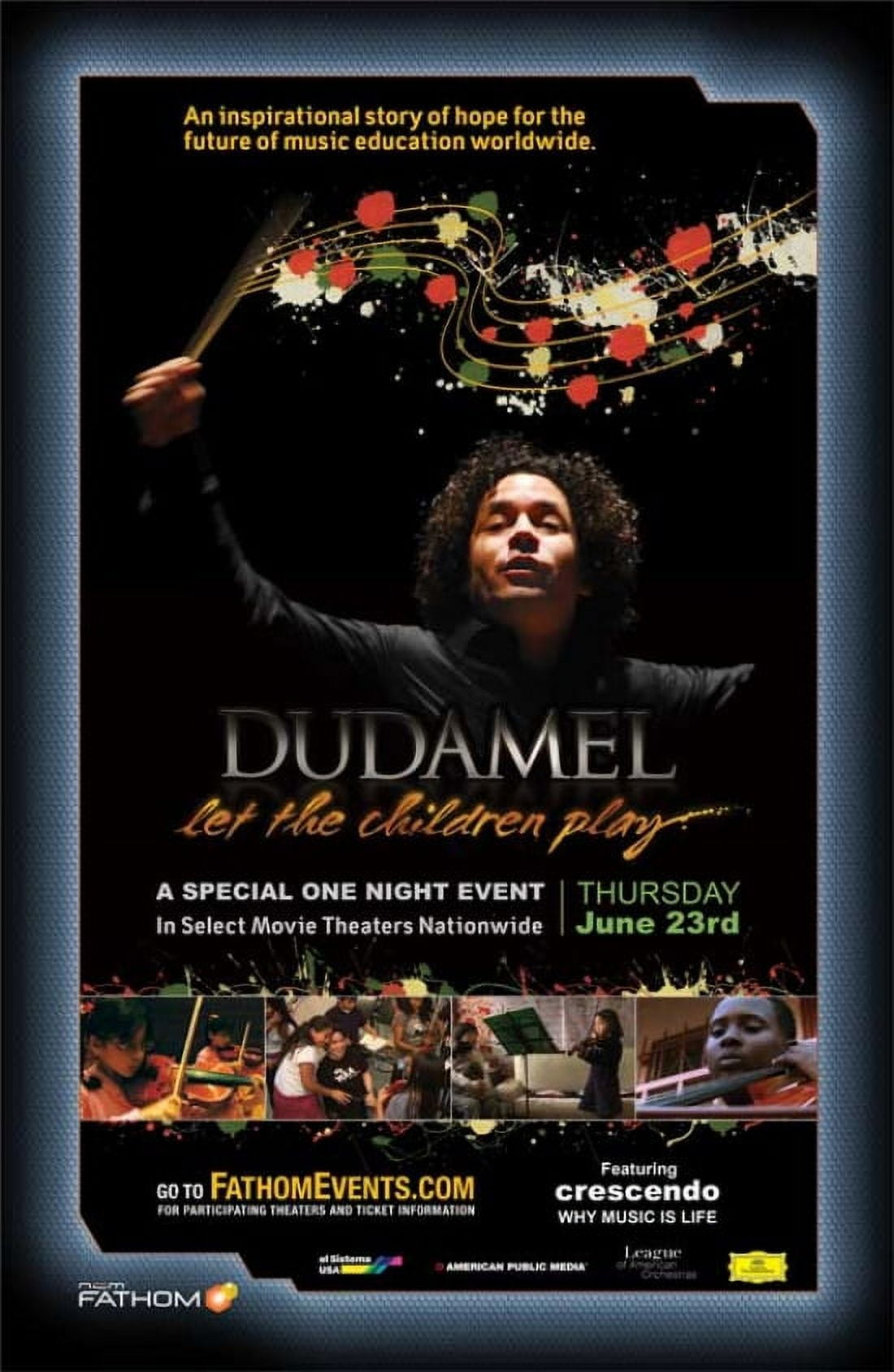 Dudamel Let the Children Play Movie Poster 11 x 17 inches