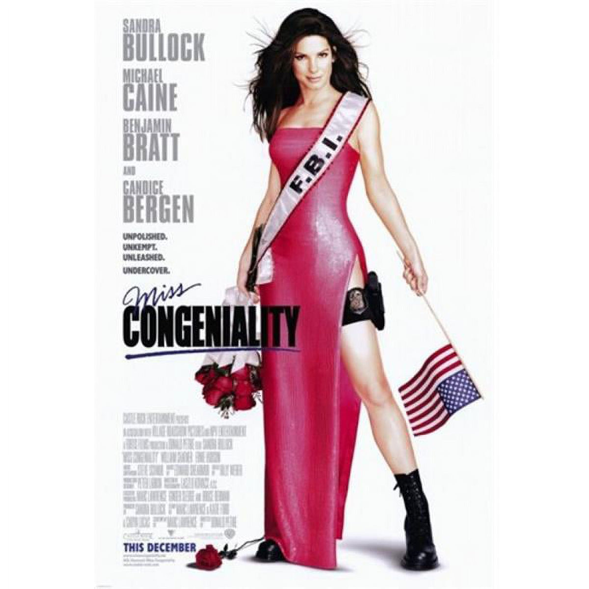 Miss Congeniality Movie Poster 11x17 print featuring vibrant colors and iconic characters.