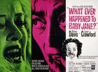 What Ever Happened to Baby Jane? movie poster featuring Bette Davis and Joan Crawford, 1962.