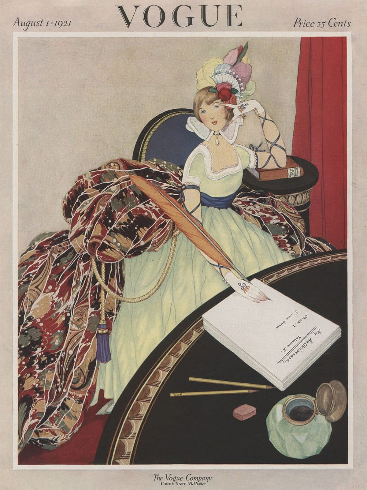 Vogue 1921 Poster Print by George Plank showcasing vintage fashion