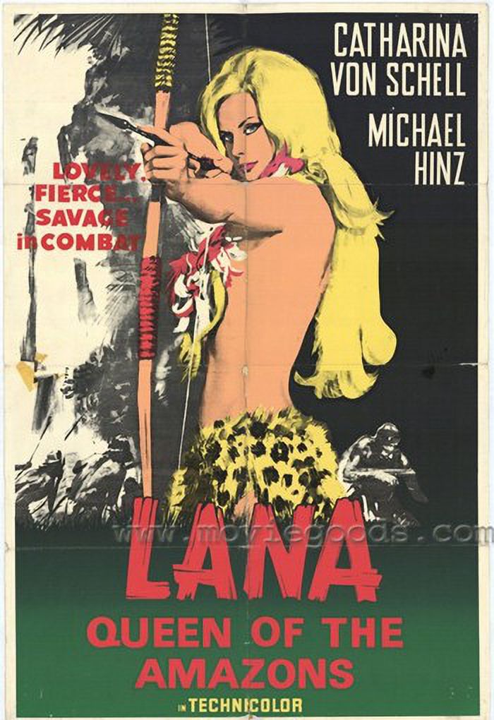 Lana Queen of the Amazons 1967 movie poster print, 11x17