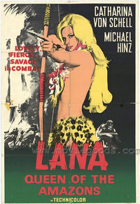 Lana Queen of the Amazons 1967 movie poster print, 11x17