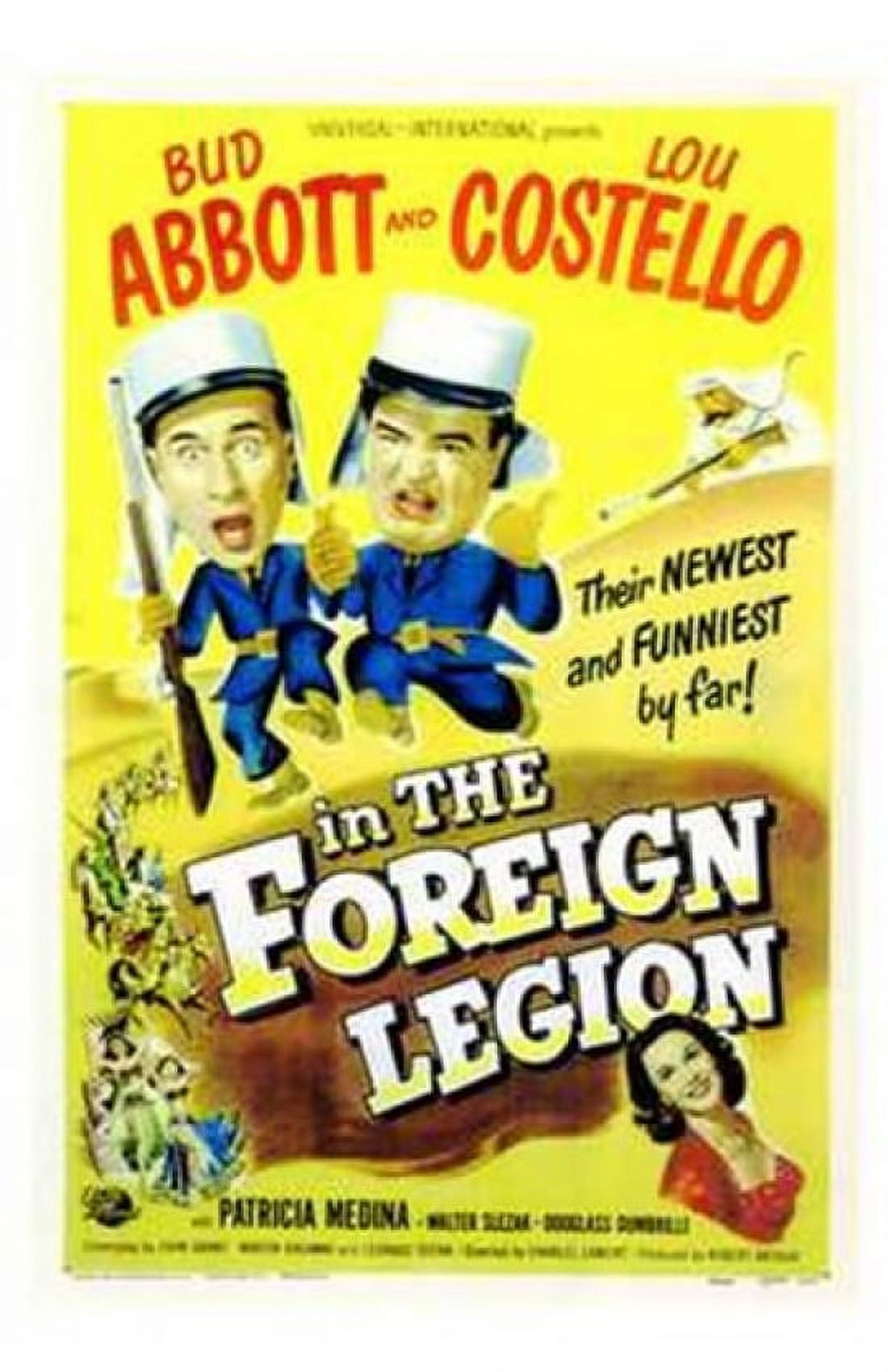 Abbott and Costello in the Foreign Legion movie poster (11x17) featuring classic comedy duo.
