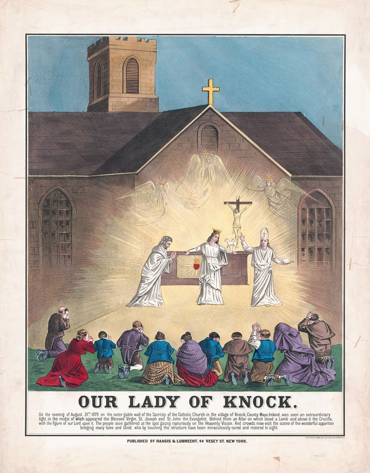 Our Lady of Knock c1880 poster print, religious art.