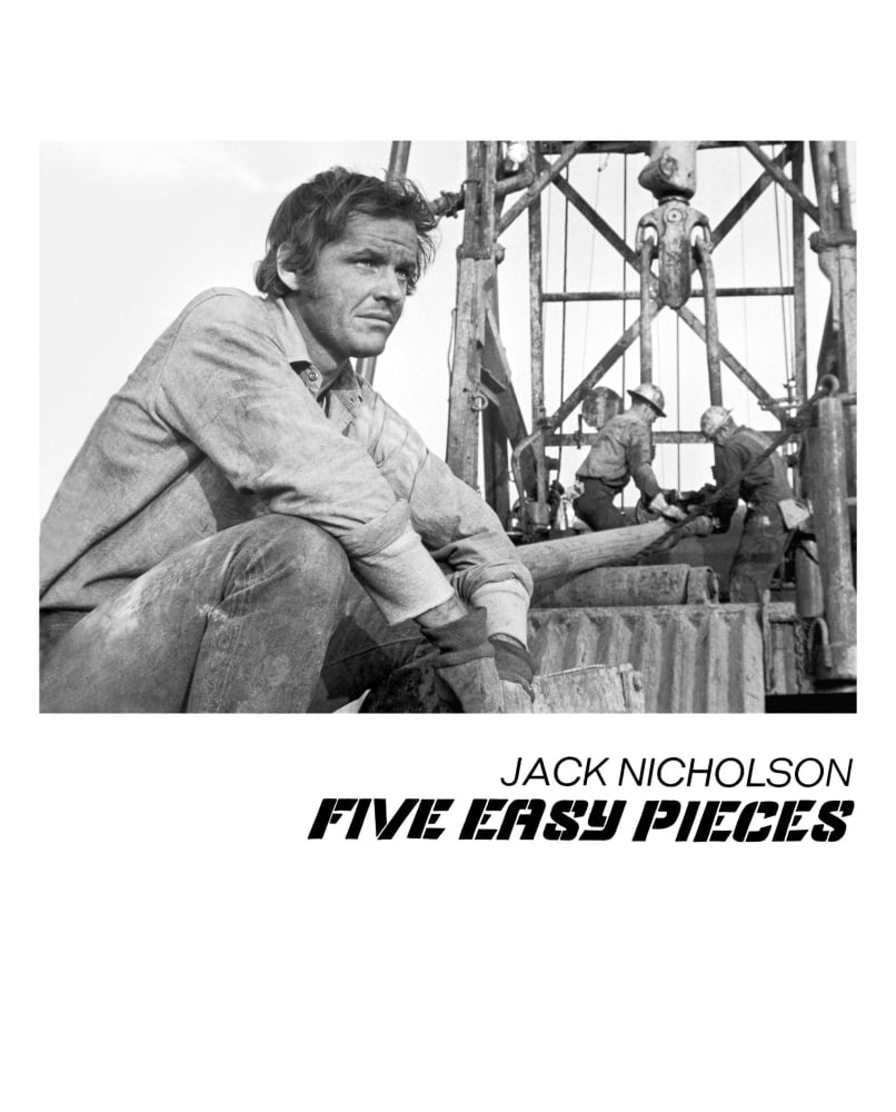 Five Easy Pieces Movie Poster Print featuring Jack Nicholson, 1970.