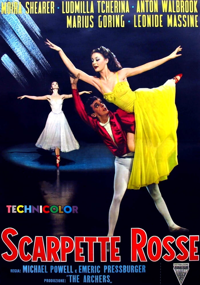 The Red Shoes 1948 movie masterprint poster featuring Moira Shearer and Robert Helpmann.