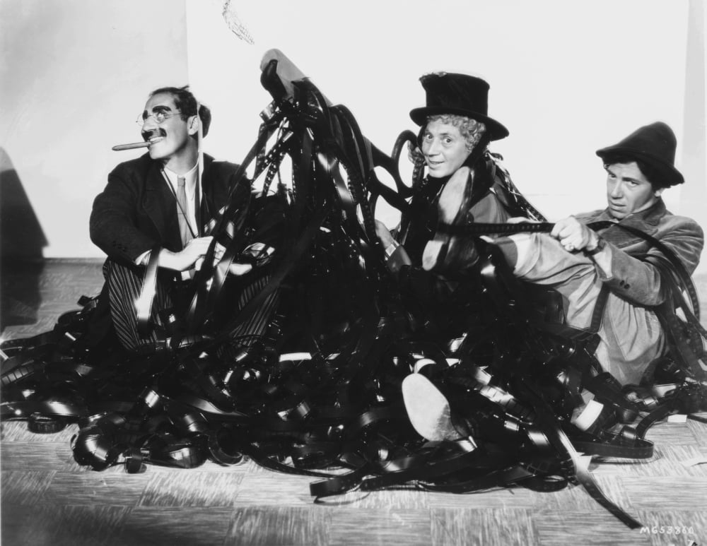 Marx Brothers smiling trio black and white photo print