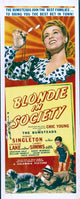 Blondie In Society Movie Masterprint Poster Print featuring Penny Singleton, Arthur Lake, and Larry Simms, vintage film art.
