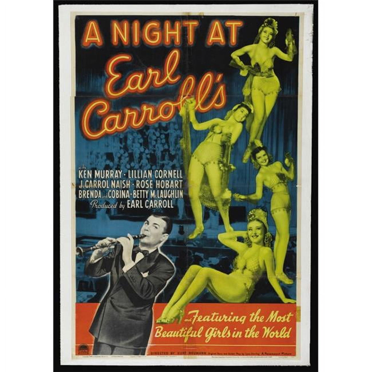 A Night at Earl Carroll's movie poster print showcasing classic cinema.