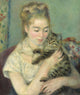 Fine art print of Woman with a Cat by Auguste Renoir, 1875.