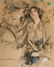 A Modern-Day Motoring Couple Fine Art Print by Howard Chandler Christy