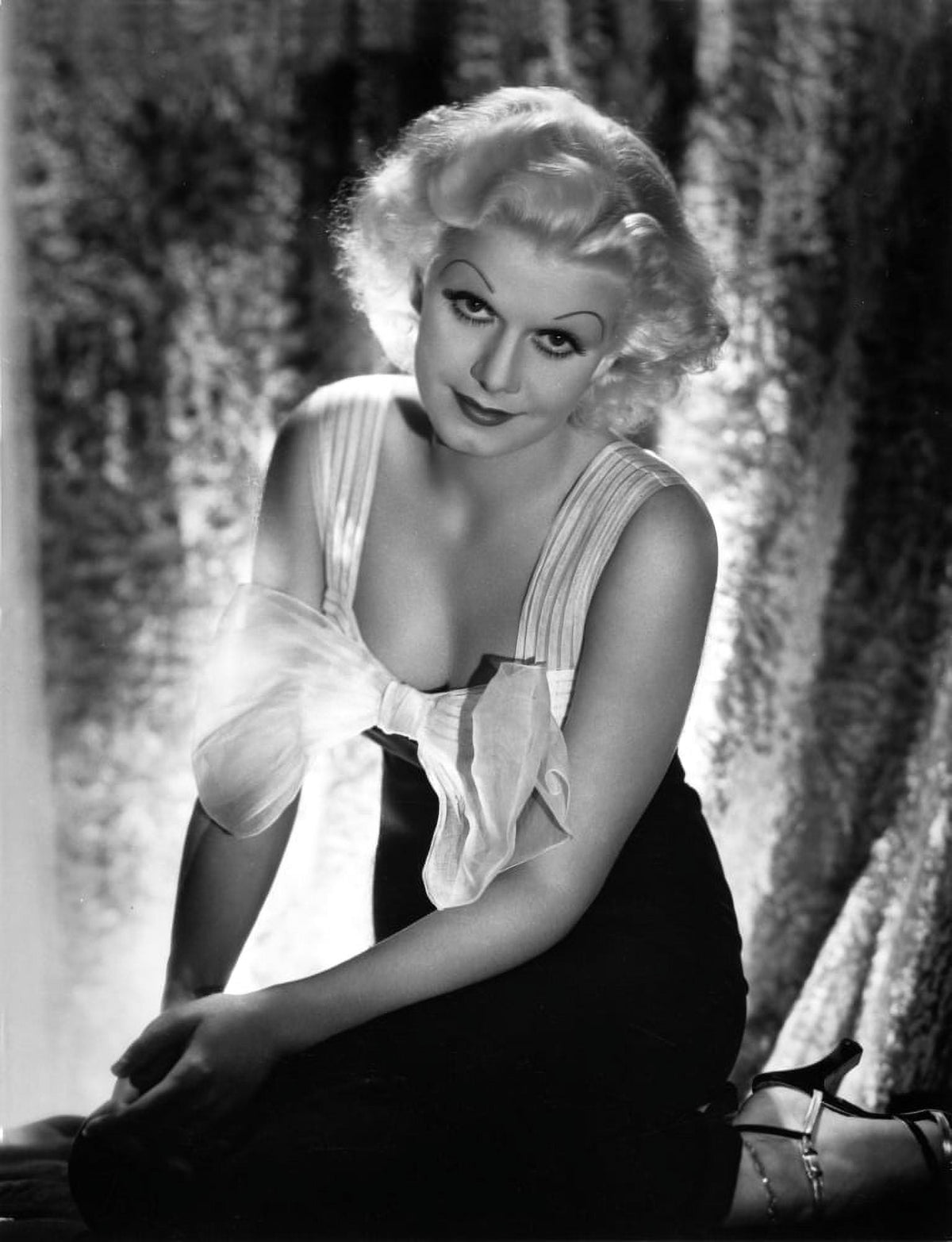 Classic Jean Harlow portrait photo print in strap dress.