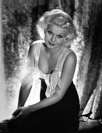 Classic Jean Harlow portrait photo print in strap dress.