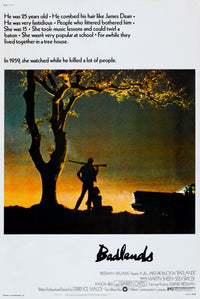 Badlands movie masterprint poster featuring Martin Sheen and Sissy Spacek, 11x17 size.
