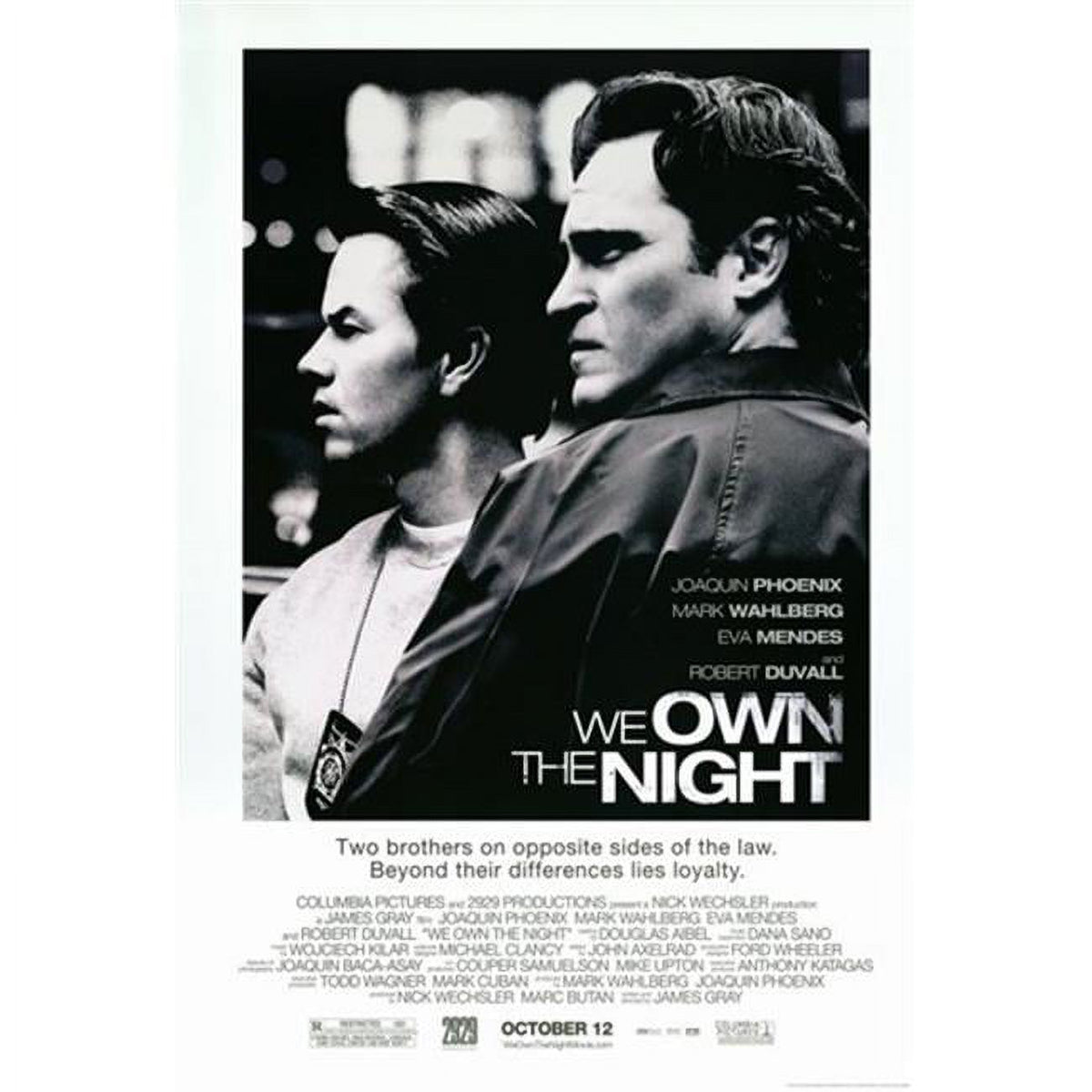 We Own the Night Movie Poster 11x17 print featuring a dramatic design.