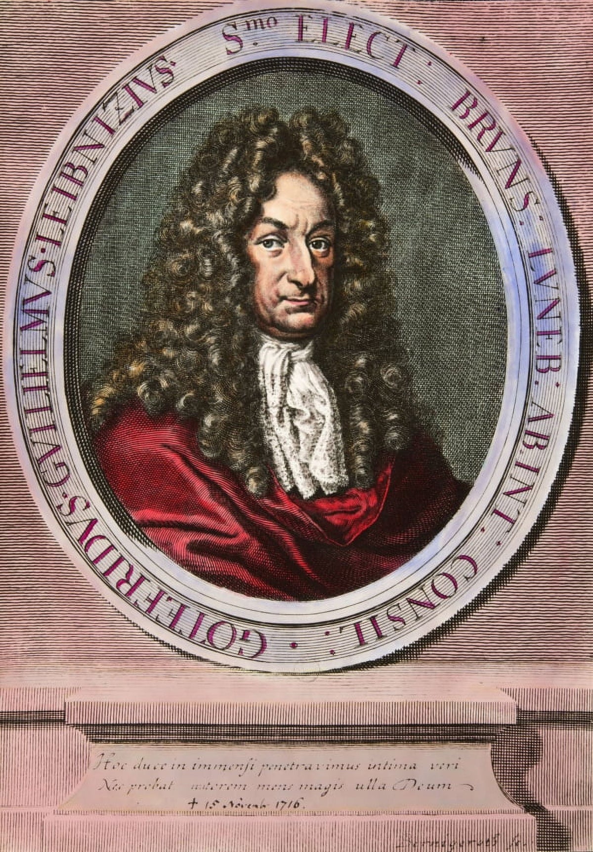 Portrait of Gottfried Wilhelm Leibniz, German philosopher poster print