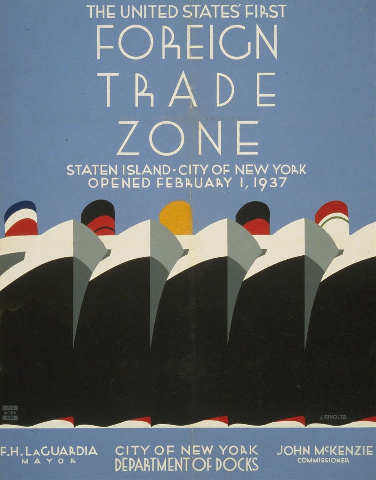 The United States First Foreign Trade Zone Poster Print by Jack Rivolta