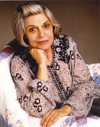 Anne Bancroft sitting in floral dress photo print - vintage style