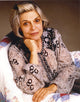 Anne Bancroft sitting in floral dress photo print - vintage style