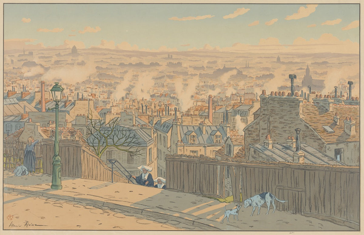 Paris Montmartre landscape poster print by Henri Riviere.