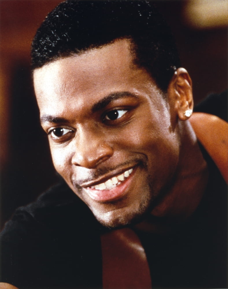 Chris Tucker posed in black shirt photo print