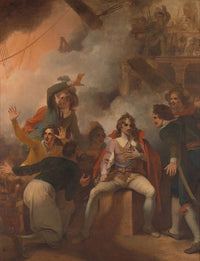 The Earl of Sandwich Refusing to Abandon His Ship During the Battle of Solebay Poster Print by Robert Smirke