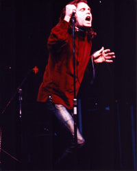 Jim Morrison on stage in a red shirt photo print