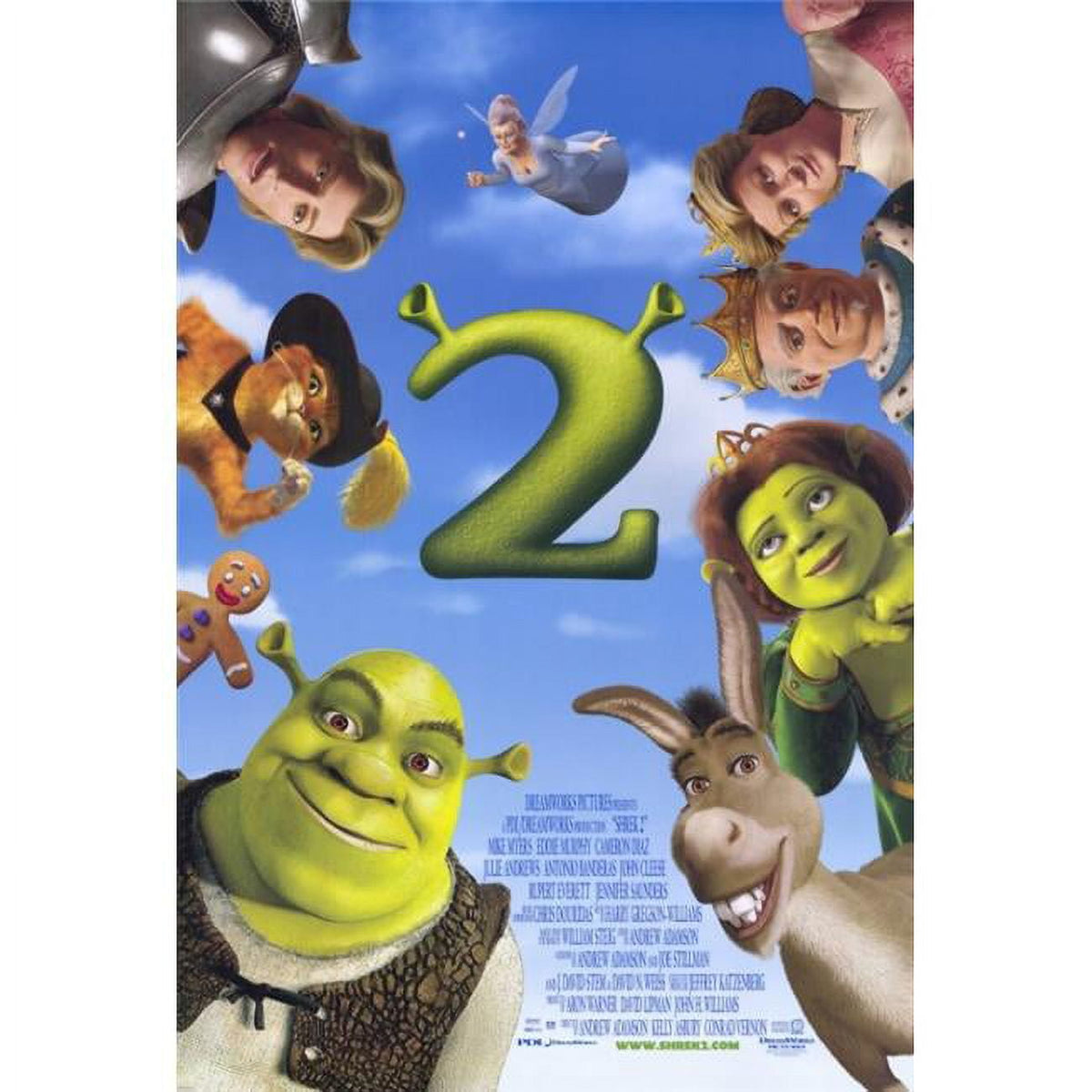 Shrek 2 Movie Poster Print featuring characters from the beloved animated film.