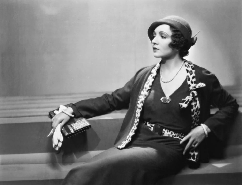 Claudette Colbert vintage photo print from the 1930s.
