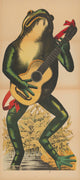Frog Playing Guitar in a Marsh Poster Print by René Ackermann