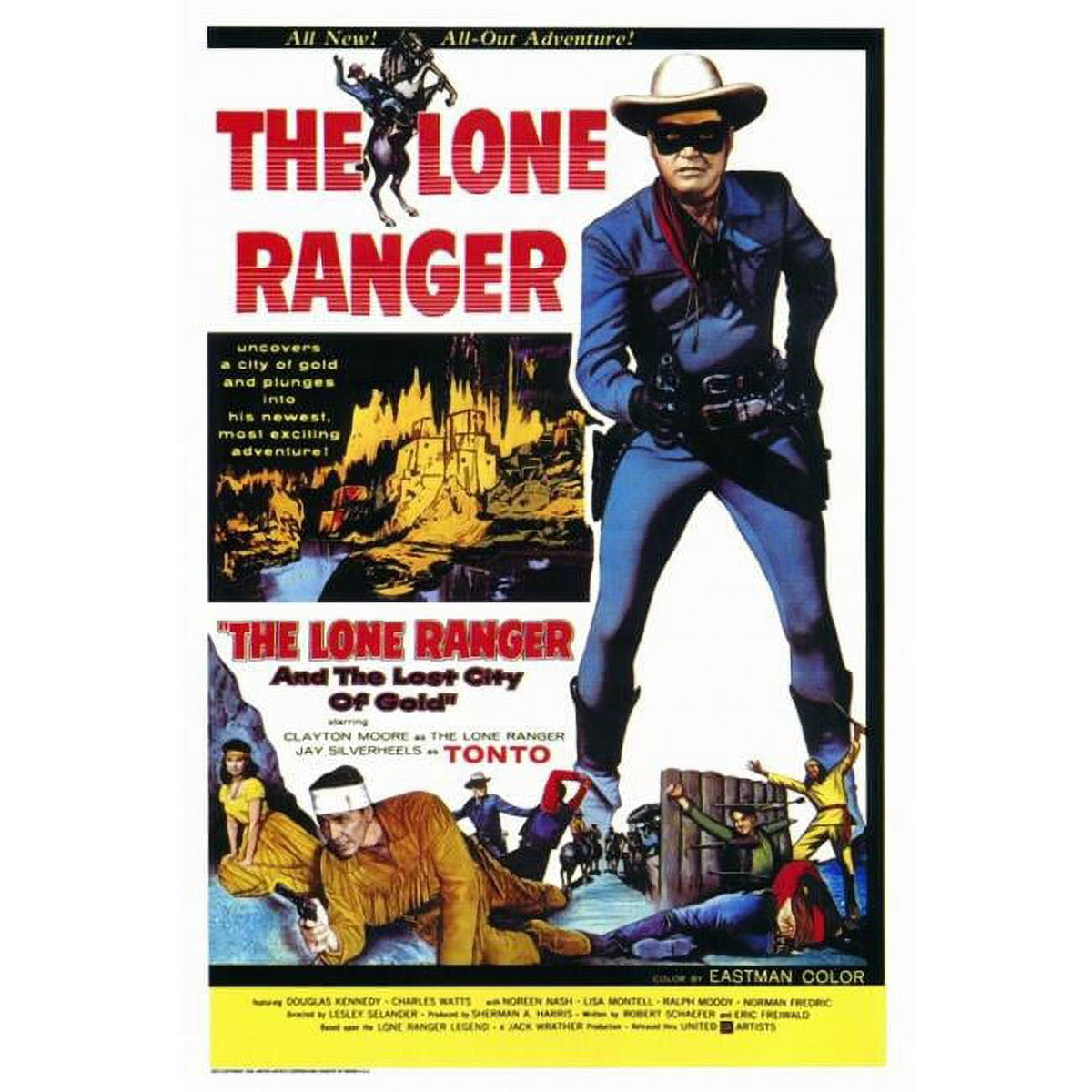 The Lone Ranger and the Lost City of Gold movie poster print in vibrant colors.