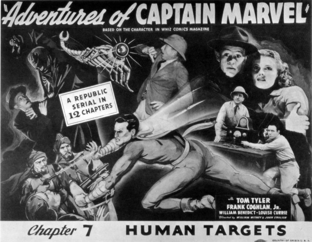 The Adventures of Captain Marvel movie masterprint poster featuring Tom Tyler from 1941.