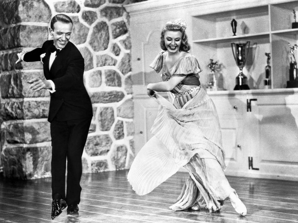 Fred Astaire and Ginger Rogers ballroom dancing photo print.