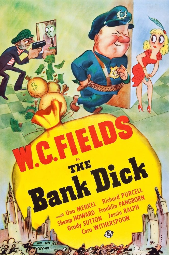 The Bank Dick movie poster print featuring W.C. Fields - 1940 classic film