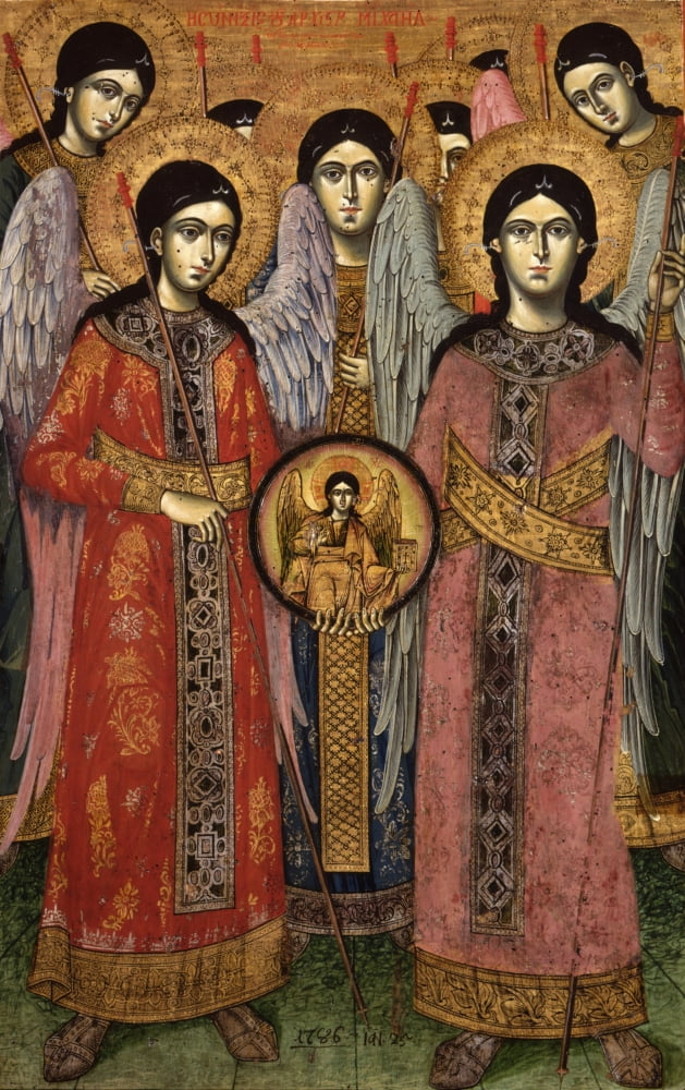 Synaxis of the Archangels Poster Print showcasing celestial art.