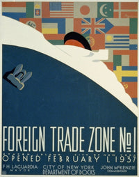 Foreign Trade Zone No. 1 1937 art poster print by Martin Weitzman.