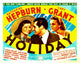 Holiday From Left Movie Poster featuring Katharine Hepburn, Cary Grant, and Doris Nolan