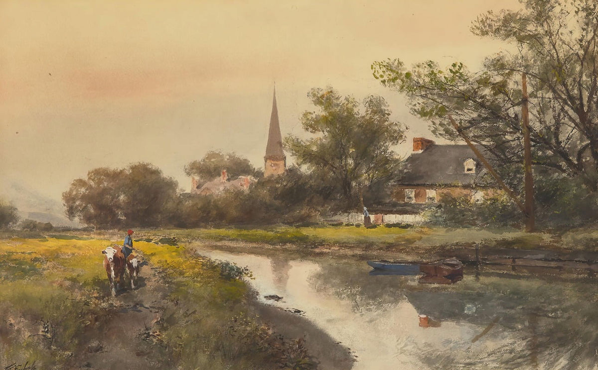 Country Scene Poster Print by Frank F. English showcasing serene rural landscape.
