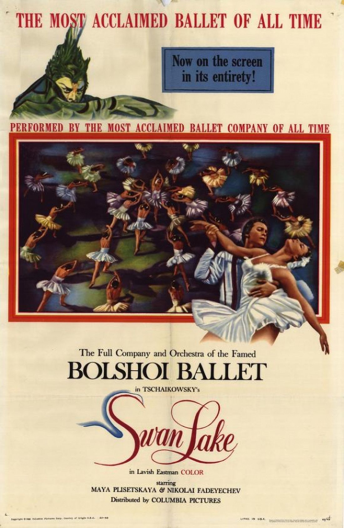Swan Lake Movie Poster 11x17 print showcasing elegant ballet imagery.