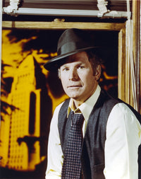 Wayne Rogers formal portrait photo print in hat and suit.