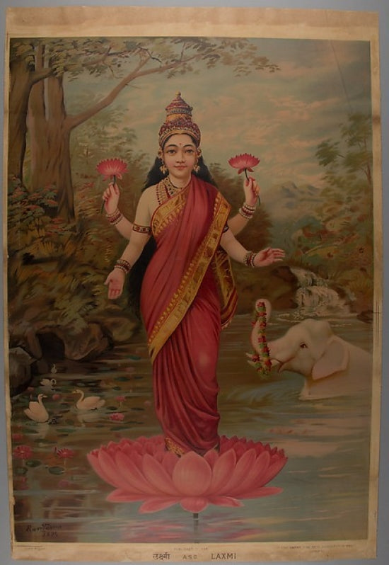 Lakshmi Poster Print - 8x10 inches, vibrant and elegant design.